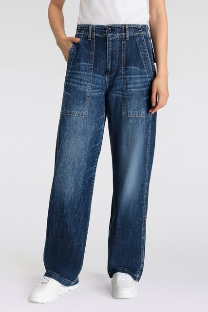 Herrlicher 5-Pocket-Jeans Fatique Women Wide Recycled Light Denim mit große günstig online kaufen