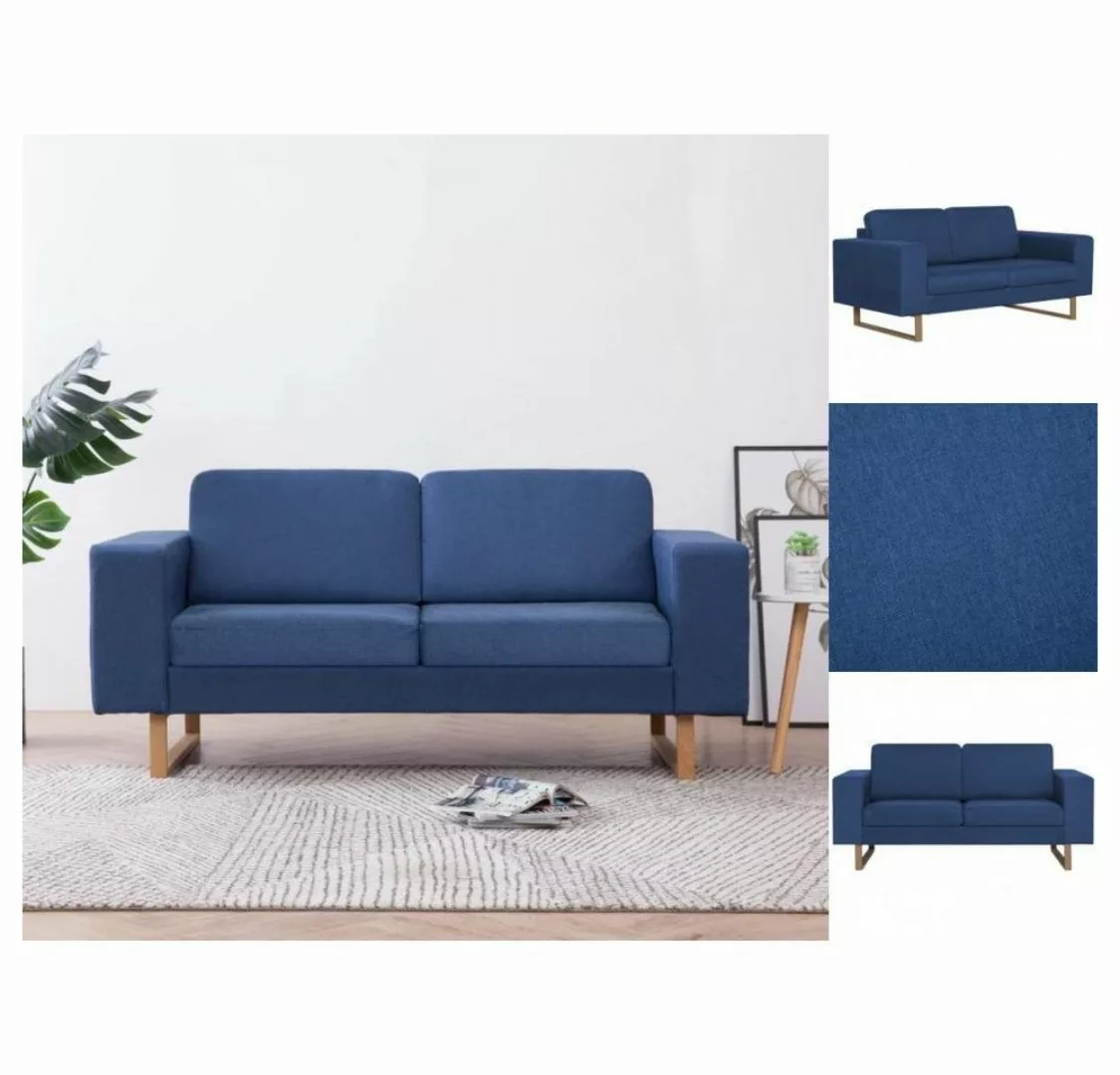 vidaXL Sofa 2-Sitzer-Sofa Stoff Blau Couch günstig online kaufen