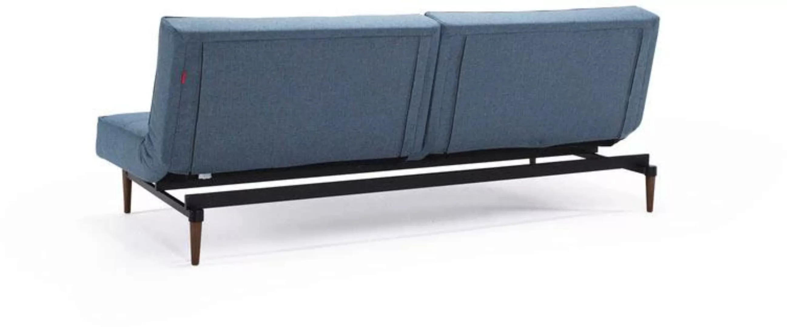 Innovation - Splitback Styletto Schlafsofa Holz dunkel 210x90cm - hellblau/ günstig online kaufen