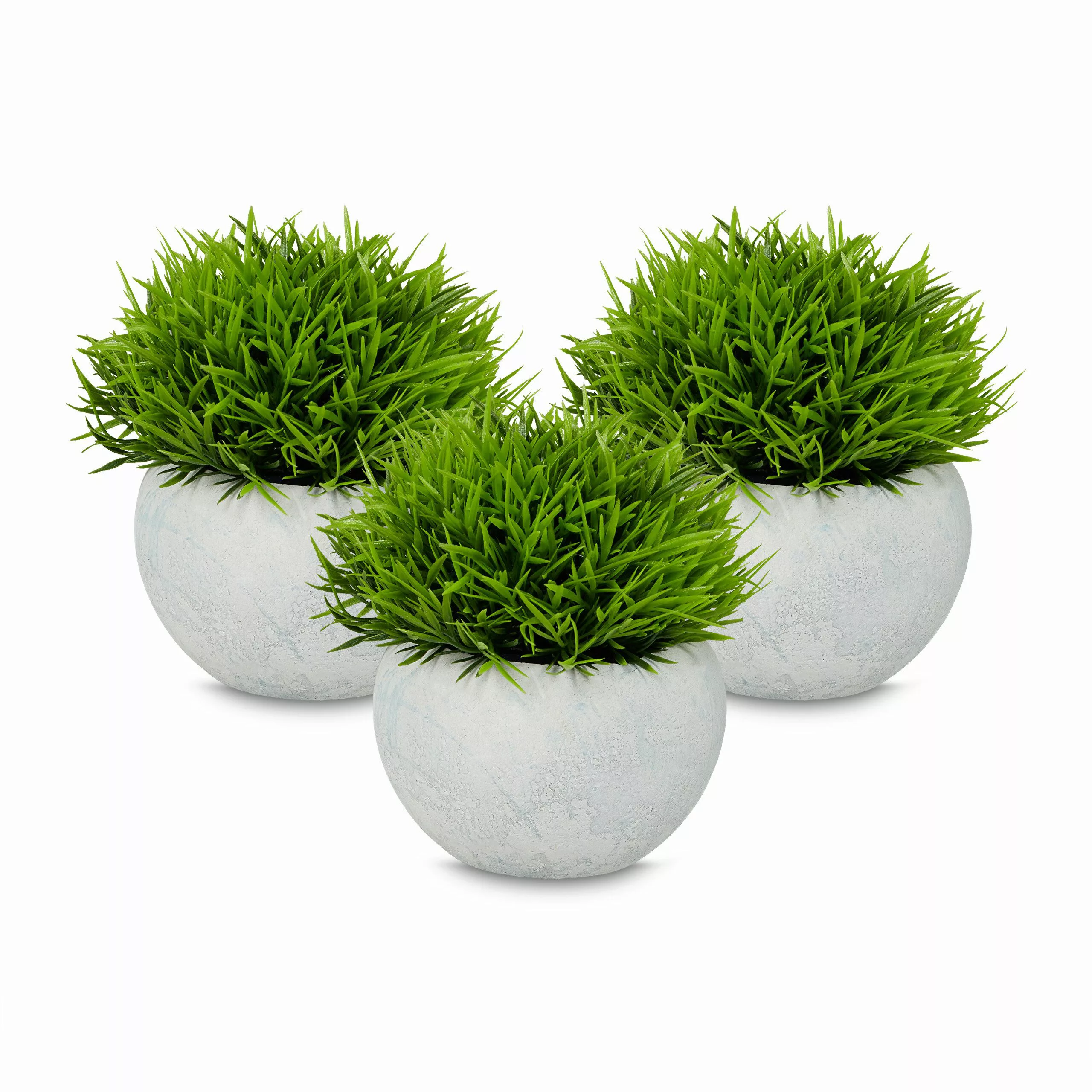 Kunstpflanze im Topf 3er Set Gras, günstig online kaufen