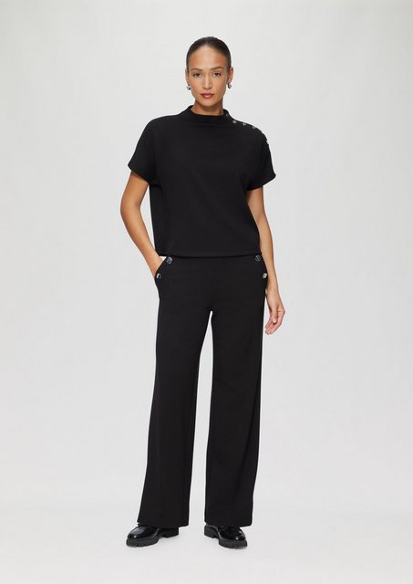 s.Oliver BLACK LABEL Stoffhose Wide-Leg-Hose mit Elastikbund und dekorative günstig online kaufen