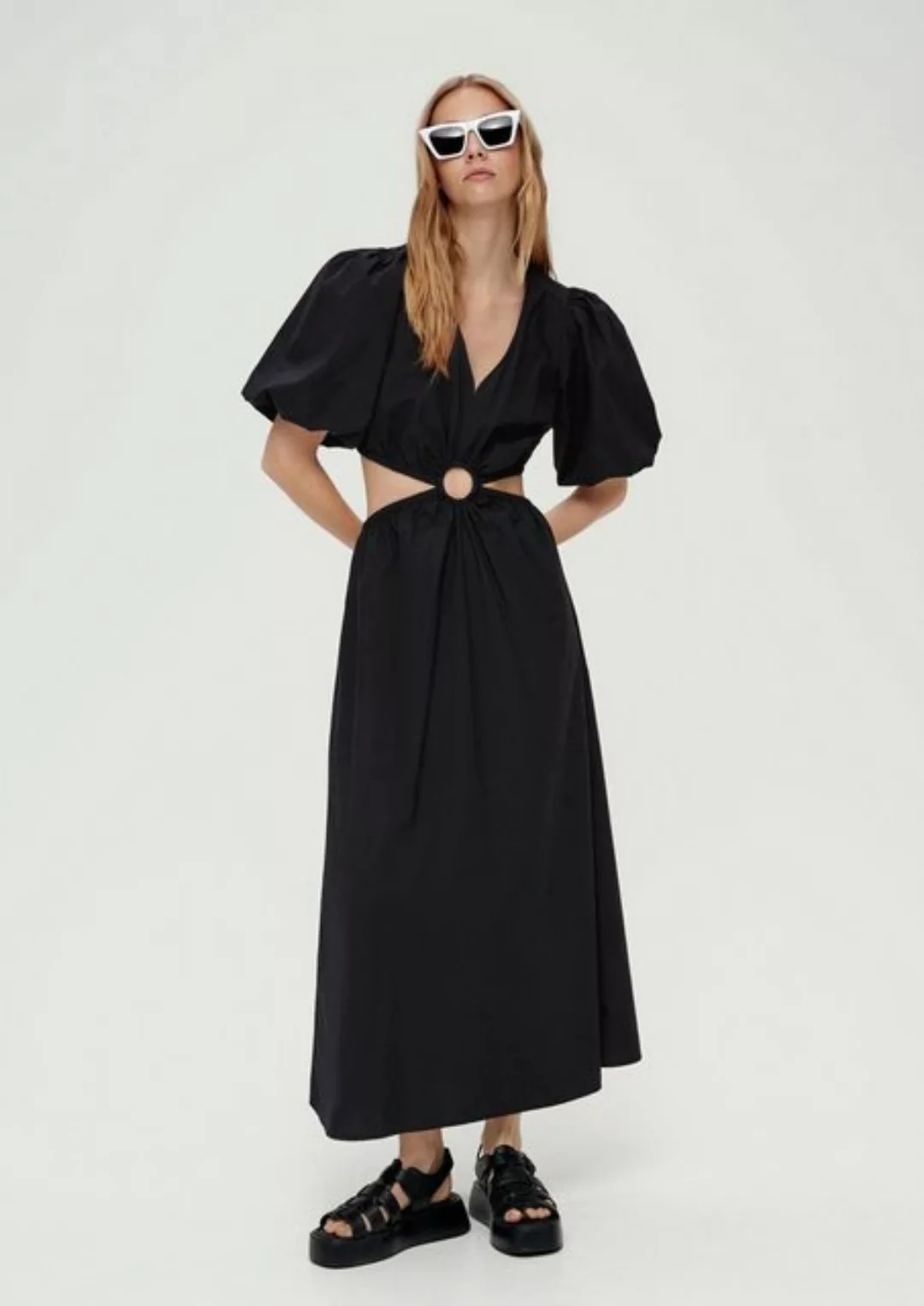 QS Minikleid Zweiteiliges Popeline-Kleid Cut Out günstig online kaufen