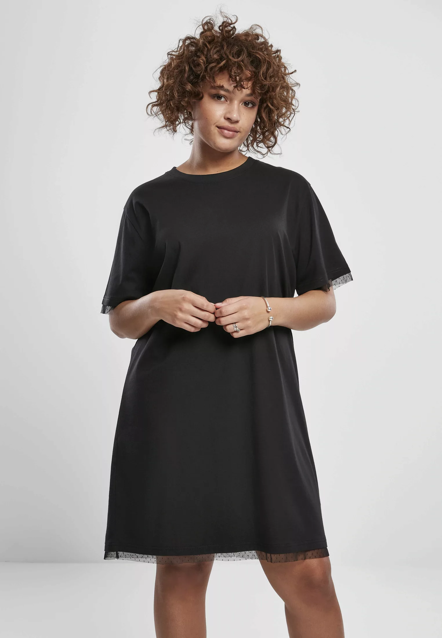 URBAN CLASSICS Shirtkleid "Urban Classics Damen Ladies Boxy Lace Hem Tee Dr günstig online kaufen