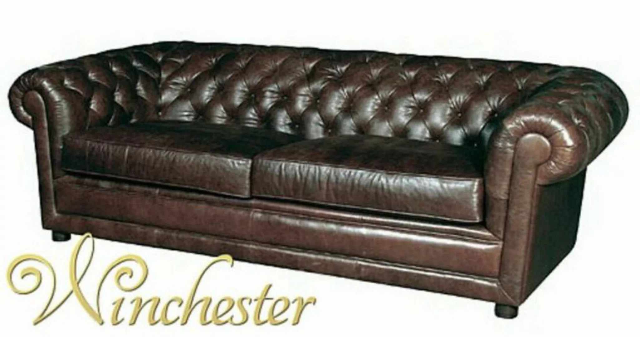 JVmoebel 3-Sitzer Braunes Chesterfield Ledersofa Braune Wohnzimmer Ledercou günstig online kaufen