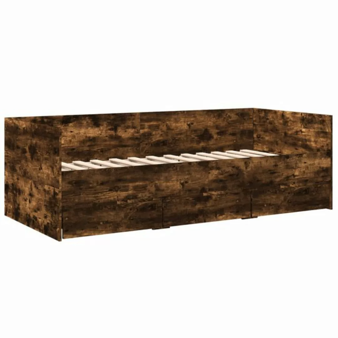 vidaXL Bett Tagesbett mit Schubladen Räuchereiche 90x200 cm Holzwerkstoff günstig online kaufen