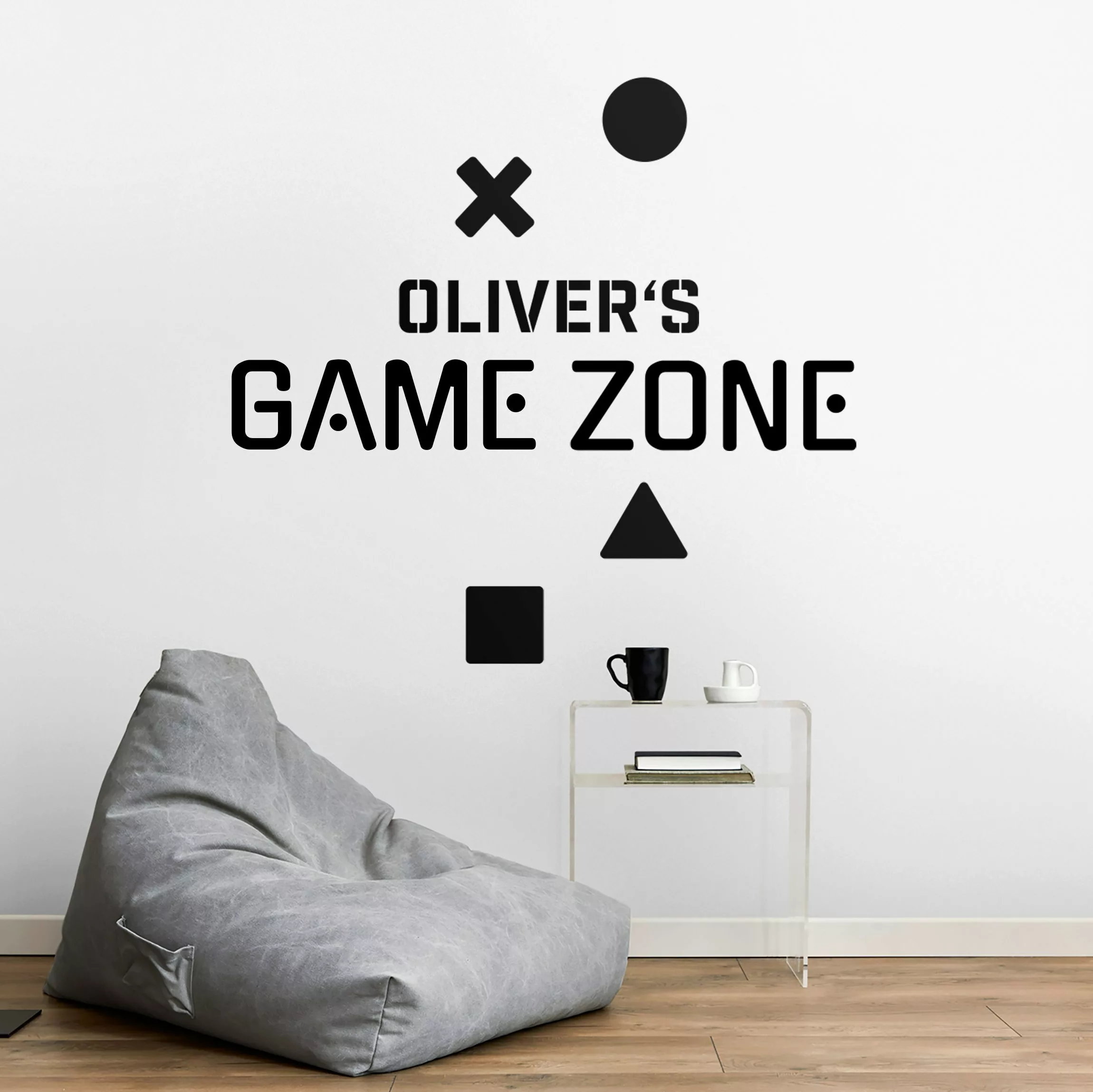 Wandtattoo einfarbig Typographie Game Zone mit Wunschnamen günstig online kaufen
