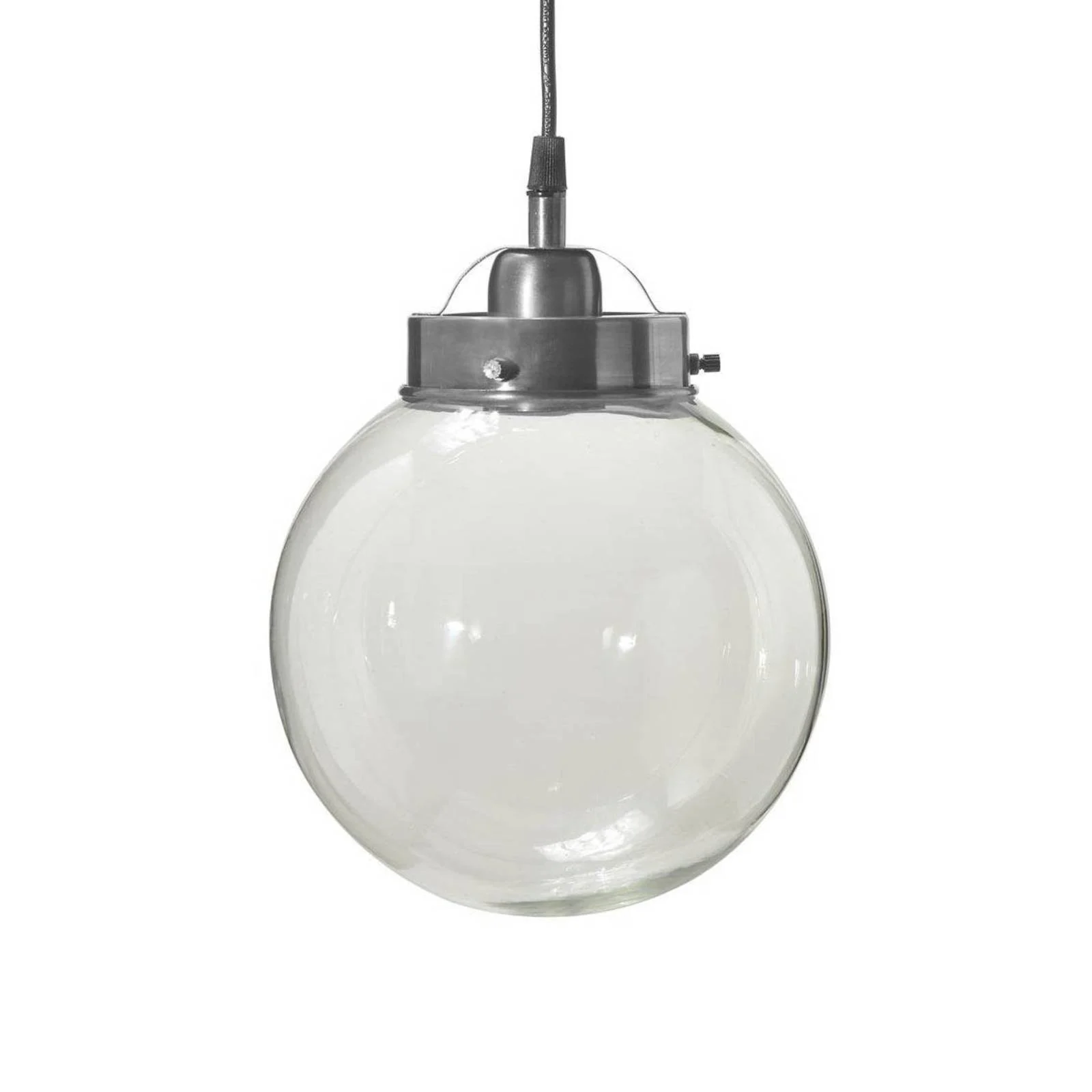 PR Home Hängeleuchte Normandy, Ø 20 cm, silber antik, Glas günstig online kaufen