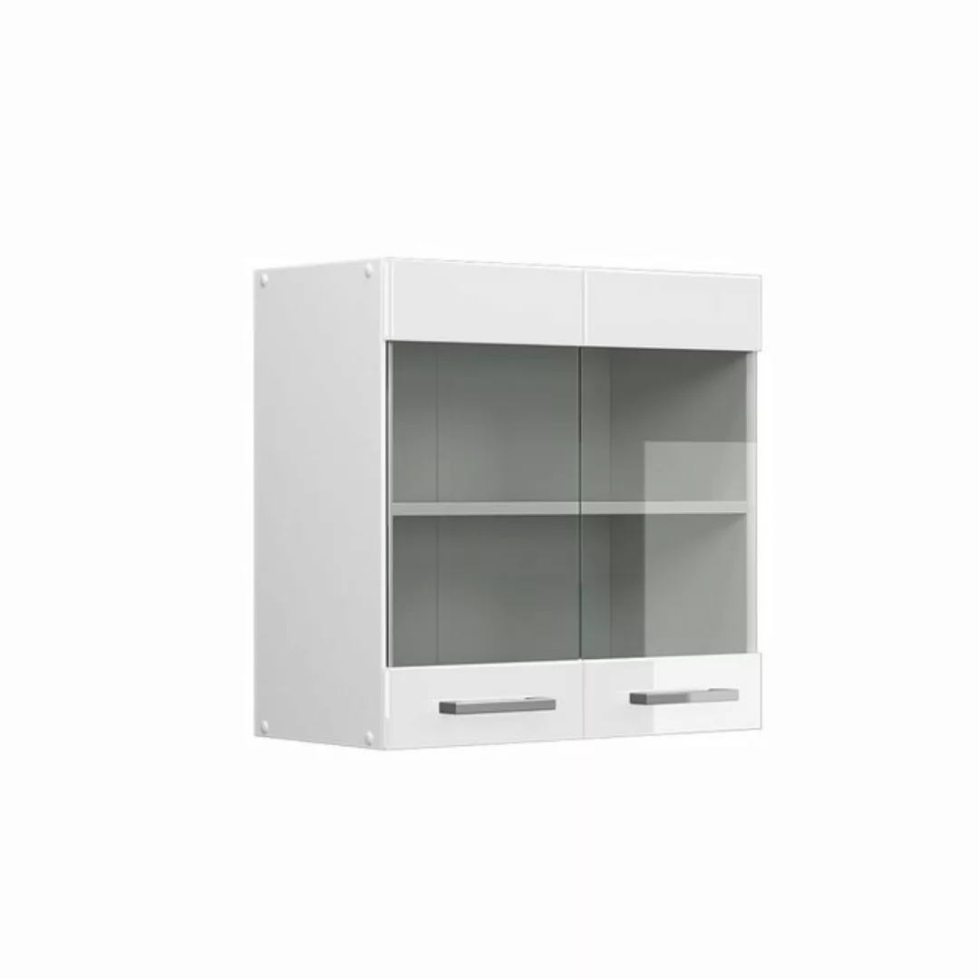 Vicco Glashängeschrank R-Line, Weiß Hochglanz/Weiß, 60 cm günstig online kaufen