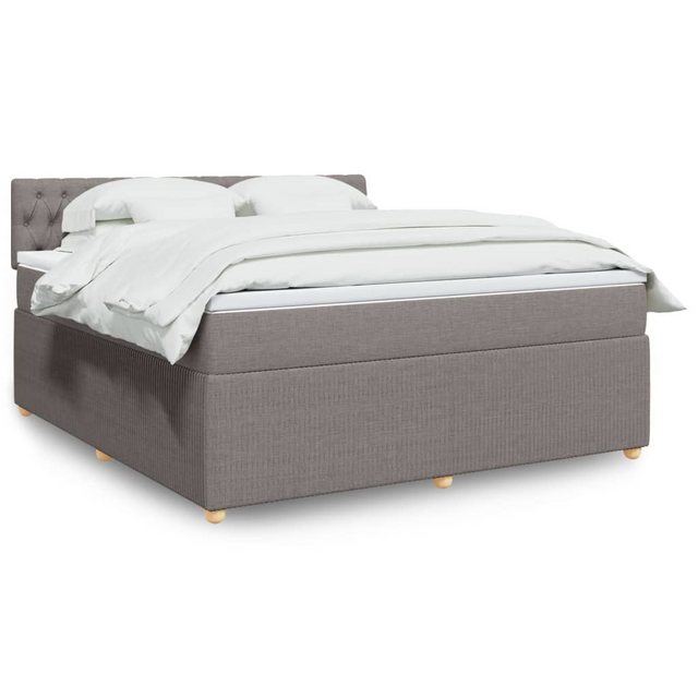 vidaXL Boxspringbett, Boxspringbett mit Matratze Taupe 180x200 cm Stoff günstig online kaufen