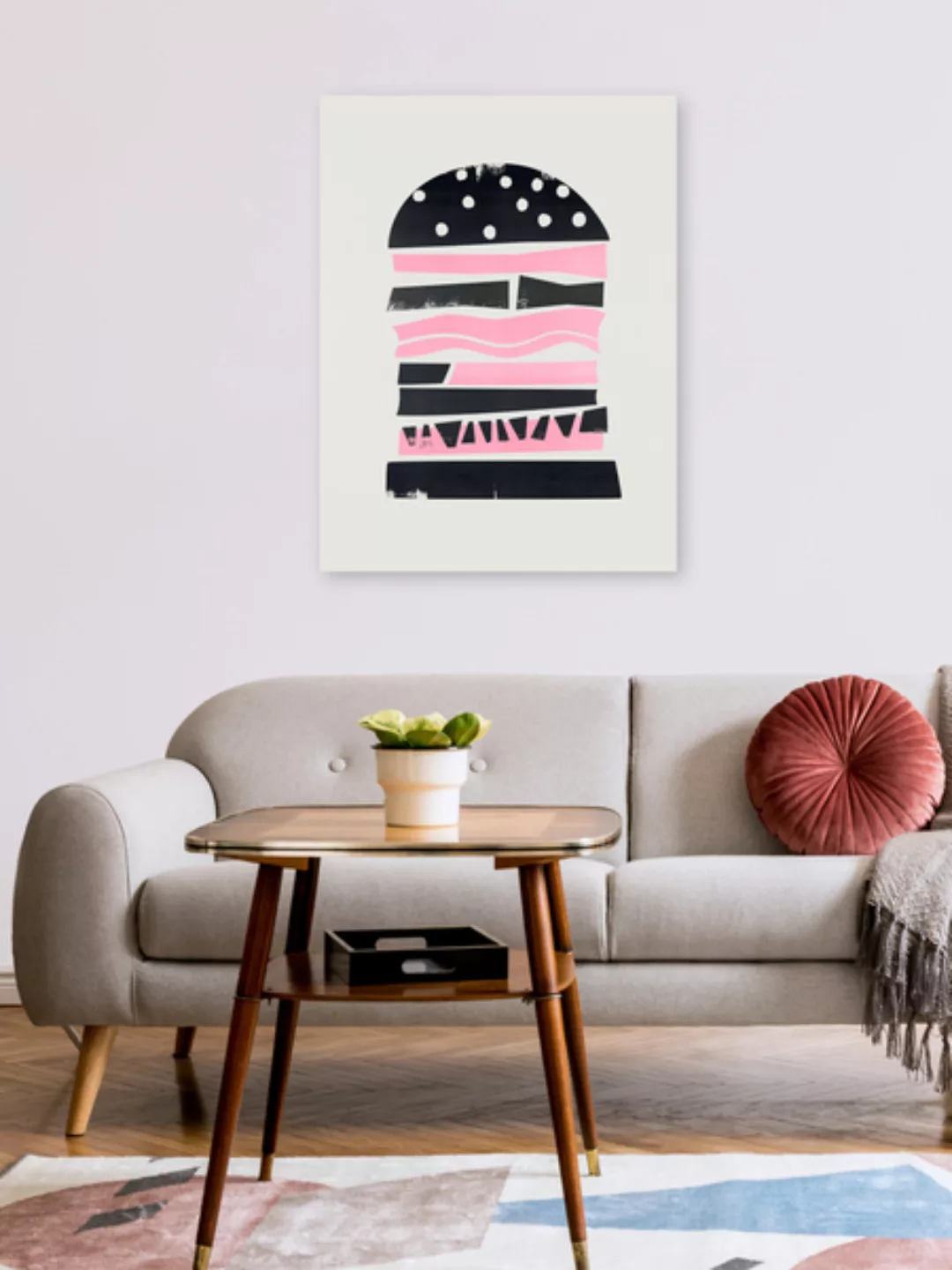Poster / Leinwandbild - Pink Burger günstig online kaufen