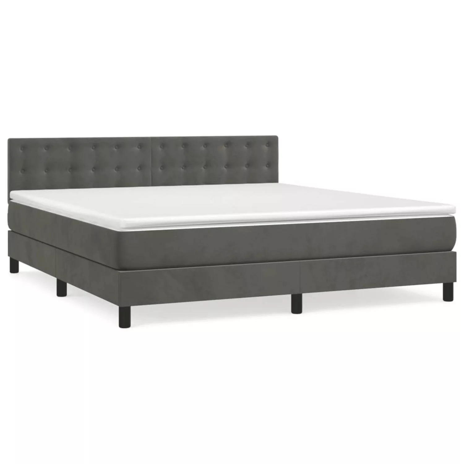 vidaXL Boxspringbett mit Matratze Dunkelgrau 180x200 cm Samt1368643 günstig online kaufen