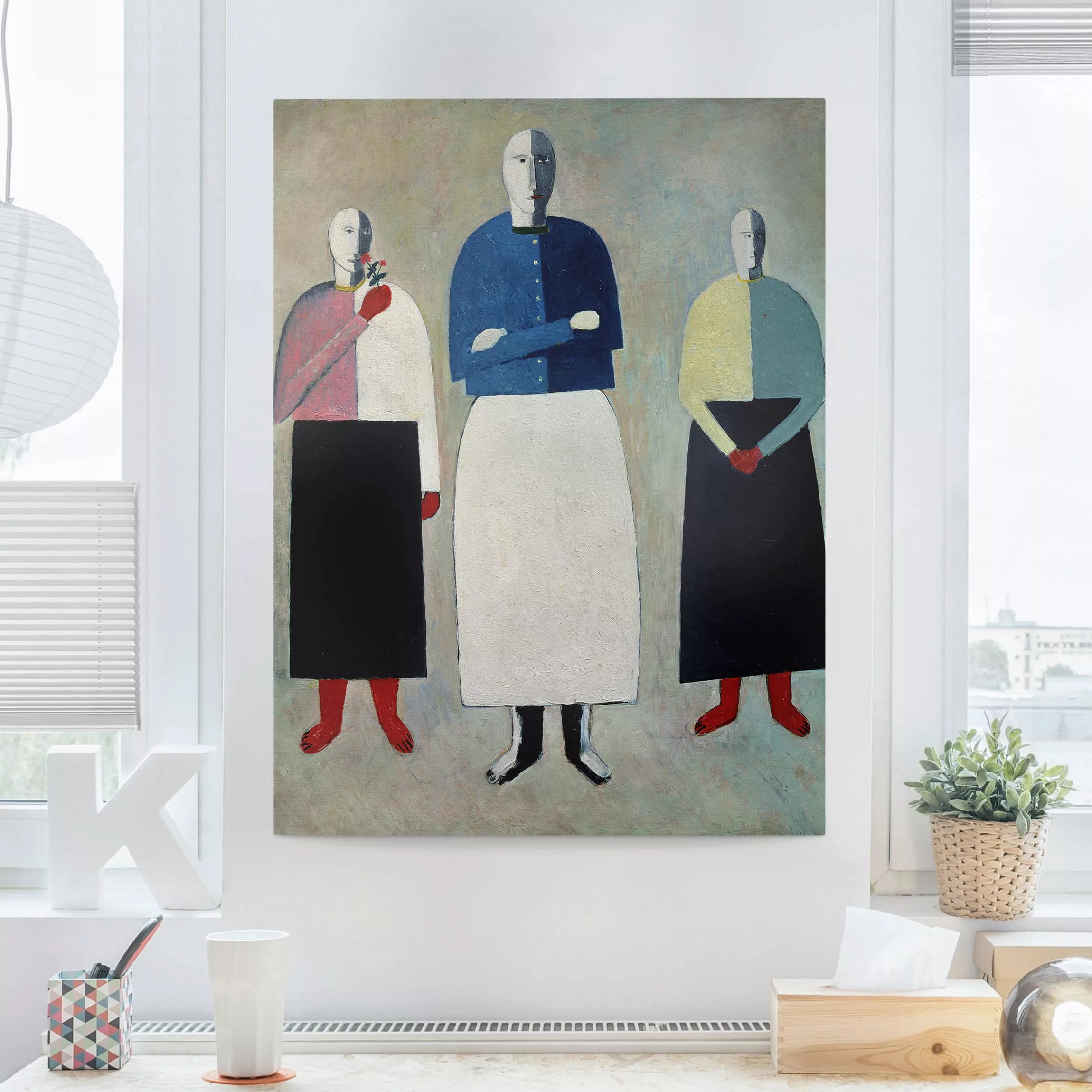 Leinwandbild Kunstdruck - Hochformat Kasimir Malewitsch - Drei Mädchen günstig online kaufen