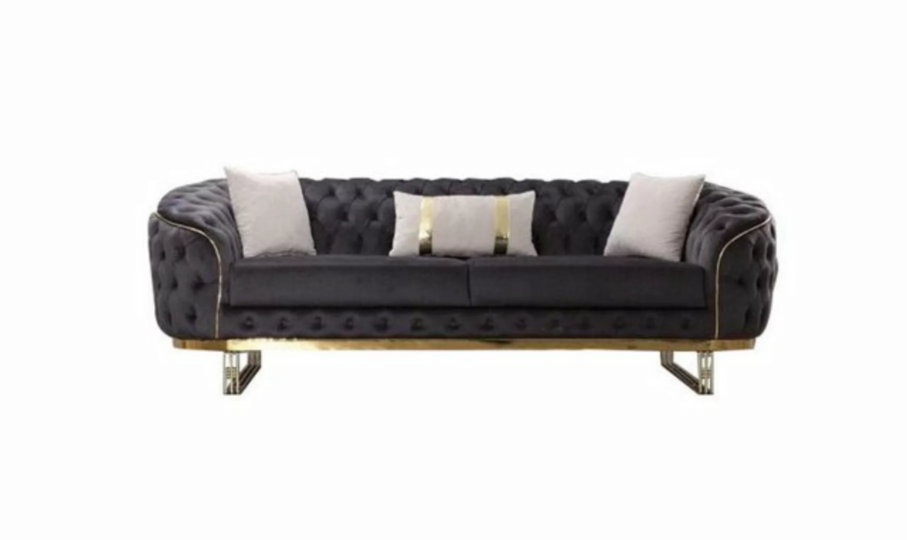 Xlmoebel Chesterfield-Sofa Dreisitzer Stoffsofa Designer Polstersofa in Bra günstig online kaufen