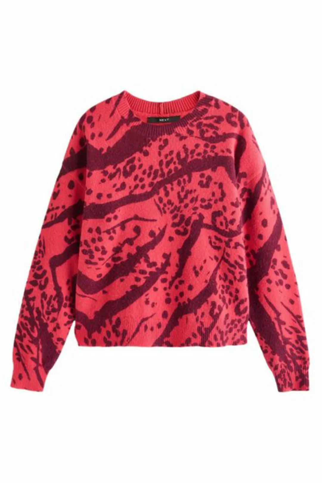 Next Rundhalspullover Strickpullover mit Animal-Print, Kurzgröße (1-tlg) günstig online kaufen