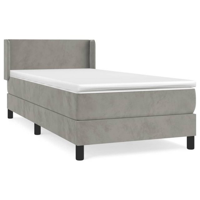 Vidaxl Boxspringbett Mit Matratze Hellgrau 80x200 Cm Samt günstig online kaufen