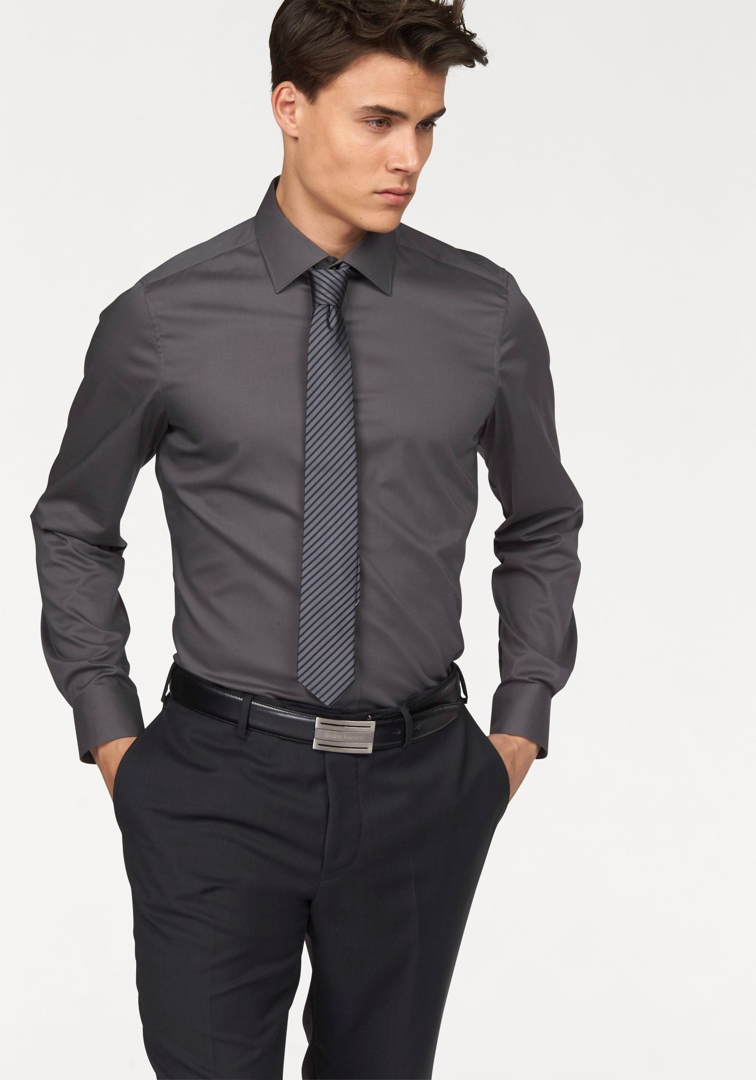 Bruno Banani Langarmhemd Slim-fit Formbeständig durch günstig online kaufen