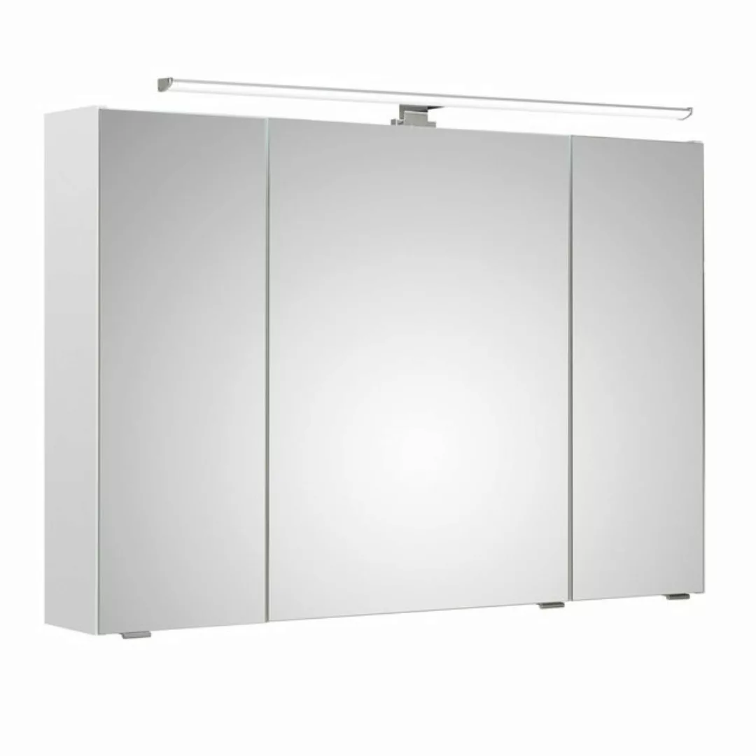 Spiegelschrank 105 cm inkl. LED-Aufsatzleuchte QUEBEC-66 in weiß Glanz, B/H günstig online kaufen