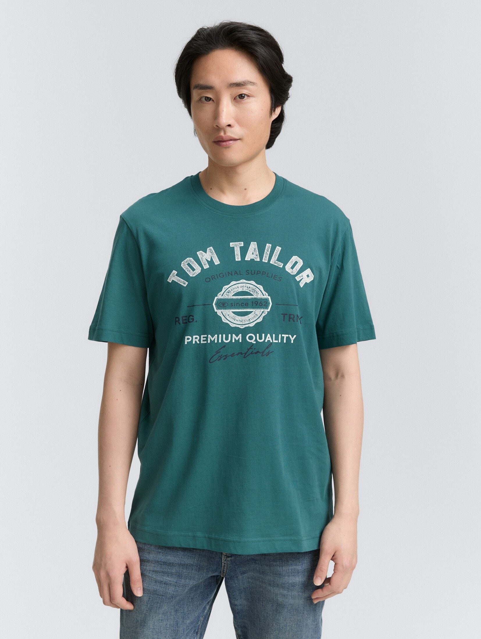Tom Tailor Herren T-Shirt LOGO - Regular Fit günstig online kaufen
