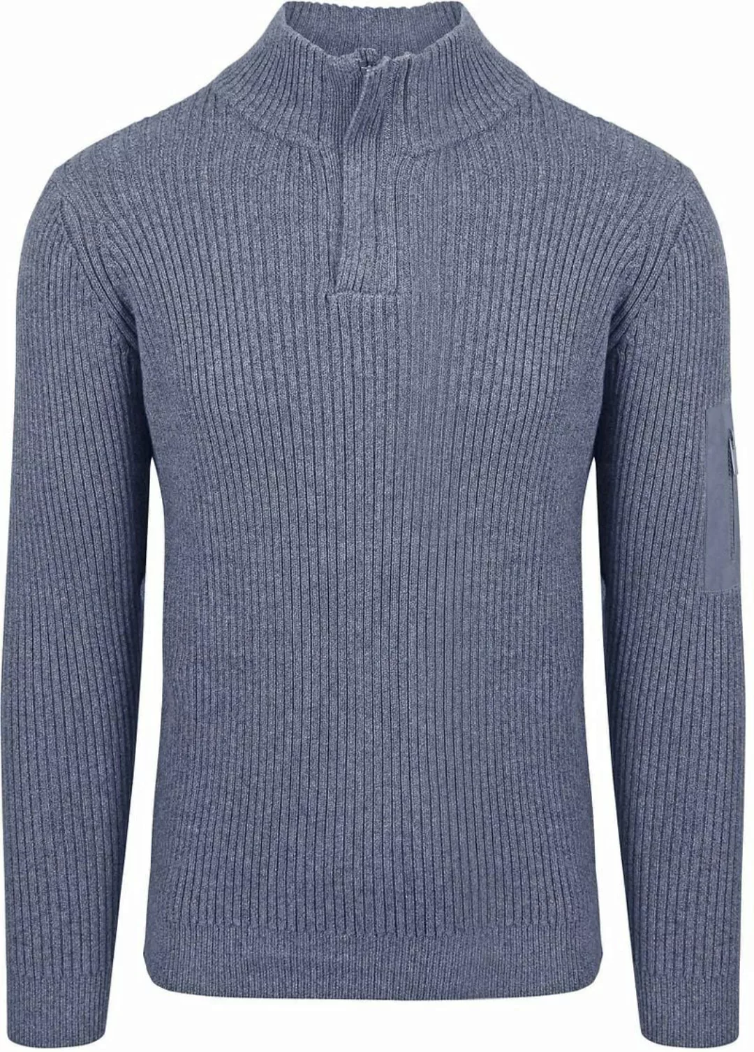 Suitable Mou Half Zip Pullover Blau - Größe M günstig online kaufen