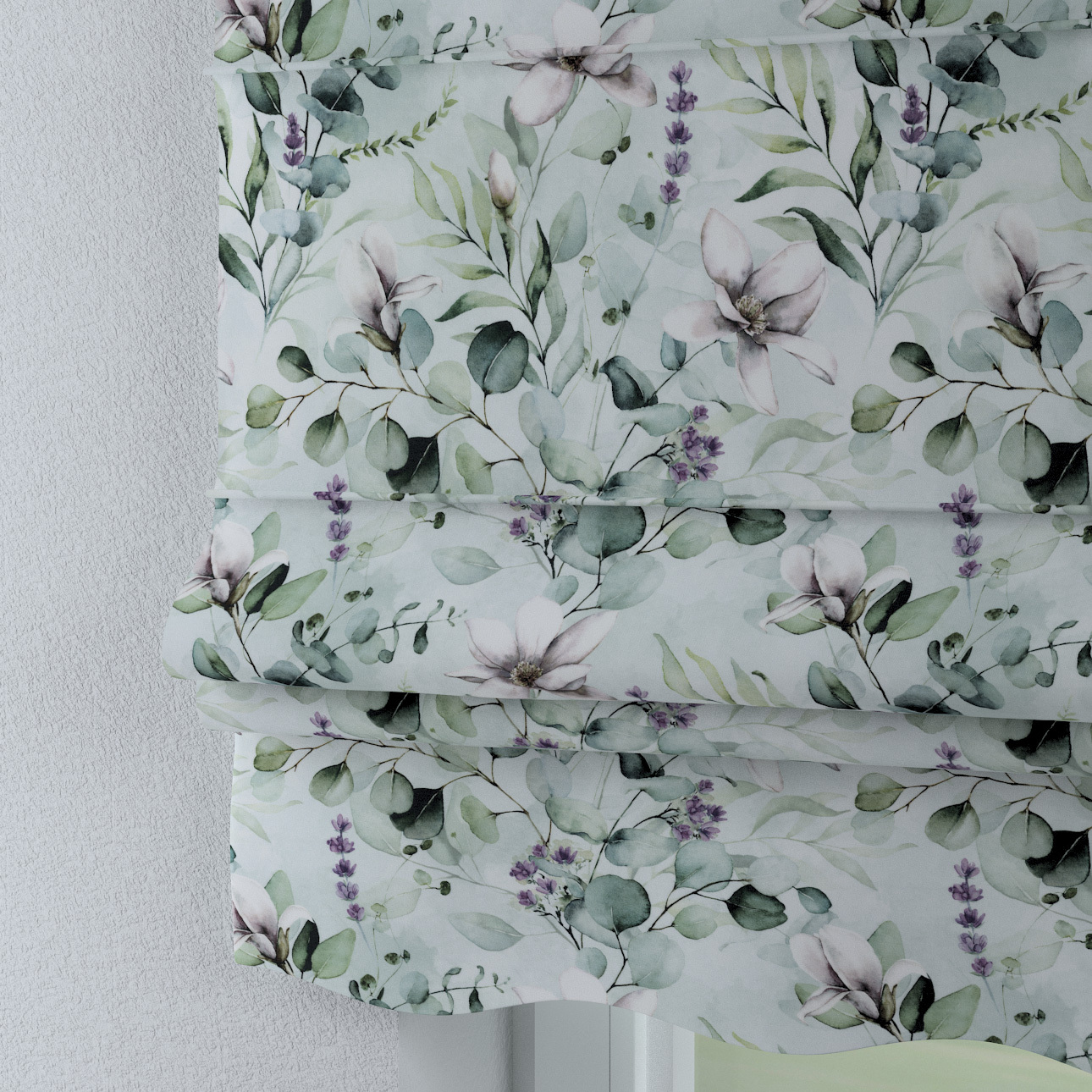 Dekoria Raffrollo Firenze, mintgrün-weiß, 130 x 170 cm günstig online kaufen