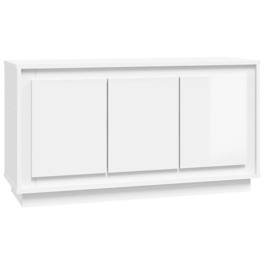 Vidaxl Sideboard Hochglanz-weiß 102x35x55 Cm Holzwerkstoff günstig online kaufen
