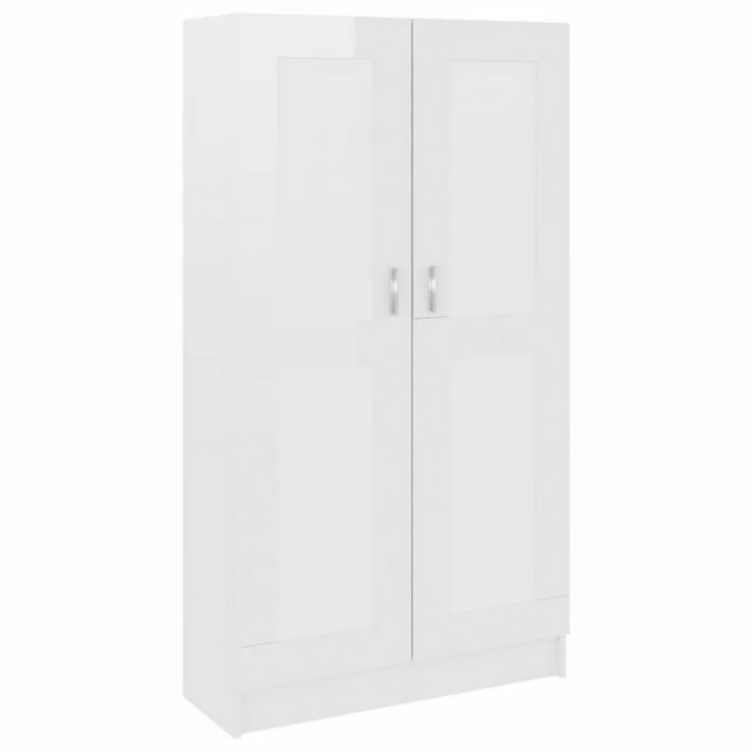 vidaXL Mehrzweckschrank Bücherschrank Bücherregal Hochglanz-Weiß 82,5x30,5x günstig online kaufen