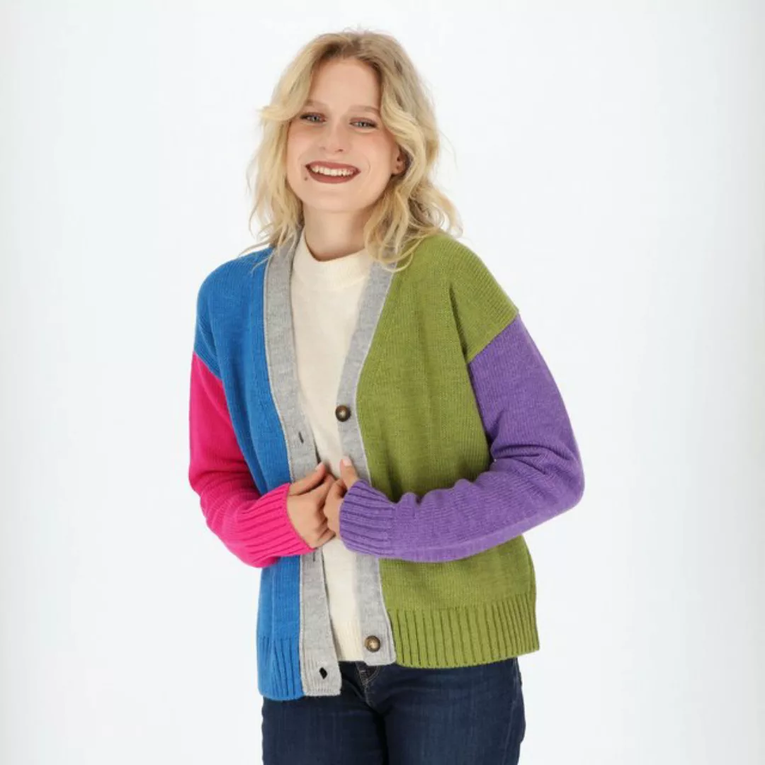 halsüberkopf Accessoires Cardigan Color Block aus hochwertigem Wollmix! günstig online kaufen