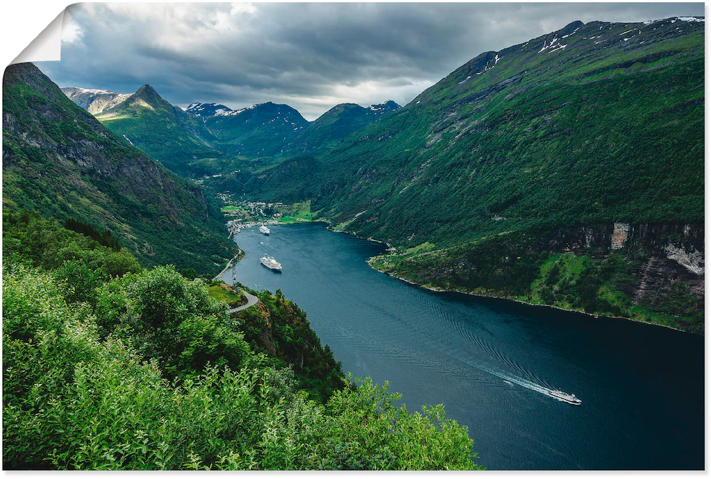 Artland Wandbild "Blick auf den Geirangerfjord Norwegen", Küste, (1 St.), a günstig online kaufen