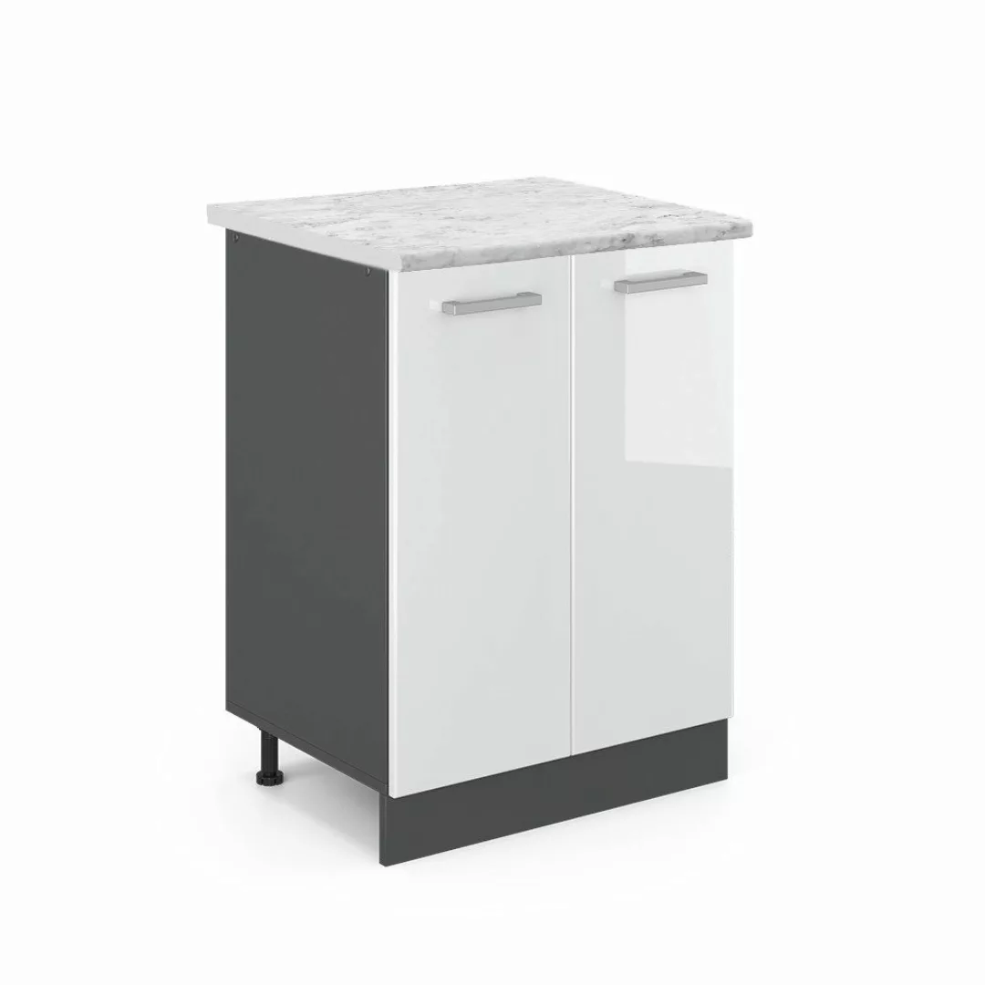 Vicco Unterschrank R-Line, Weiß Hochglanz/Anthrazit, AP günstig online kaufen