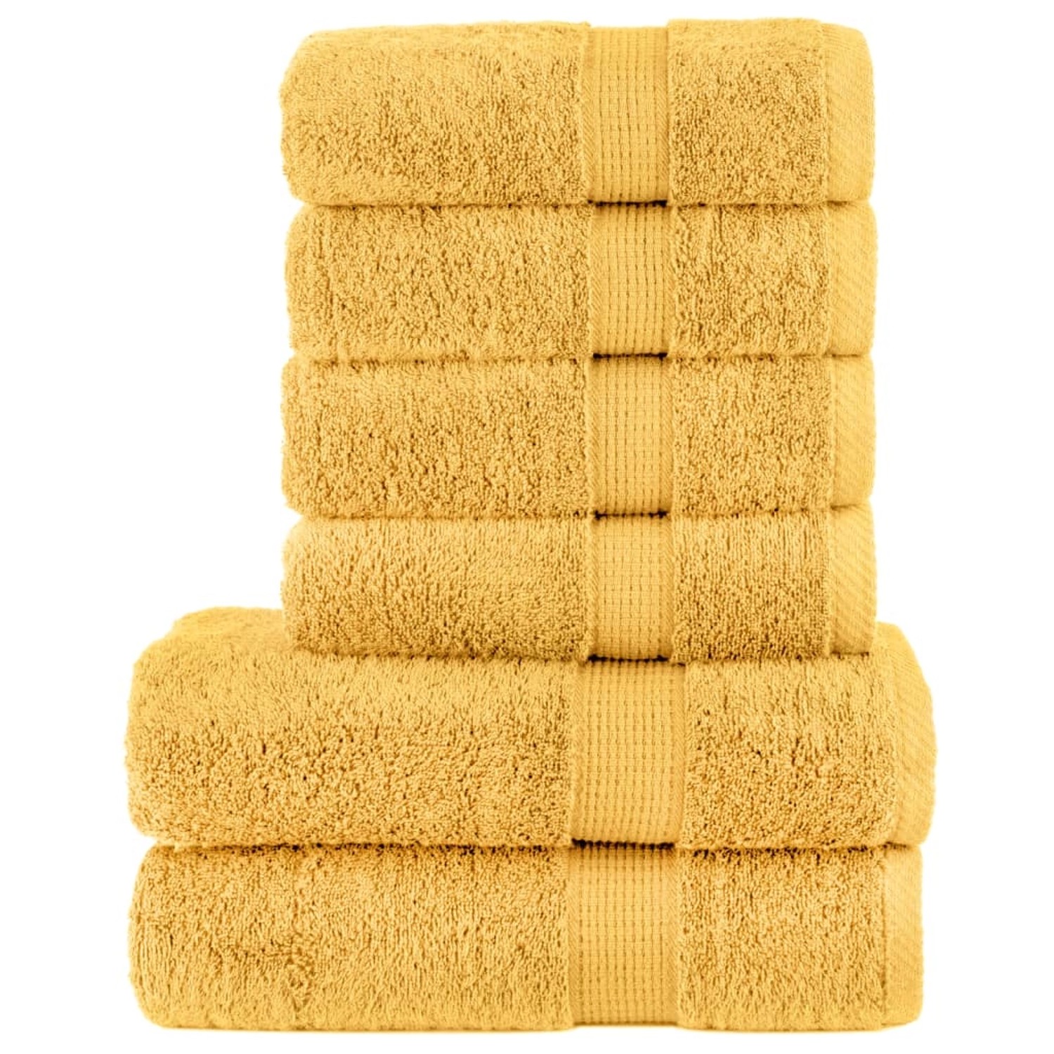 vidaXL 6 Tlg Premium-Handtuch-Set Golden 600 g/m2 100% Baumwolle günstig online kaufen