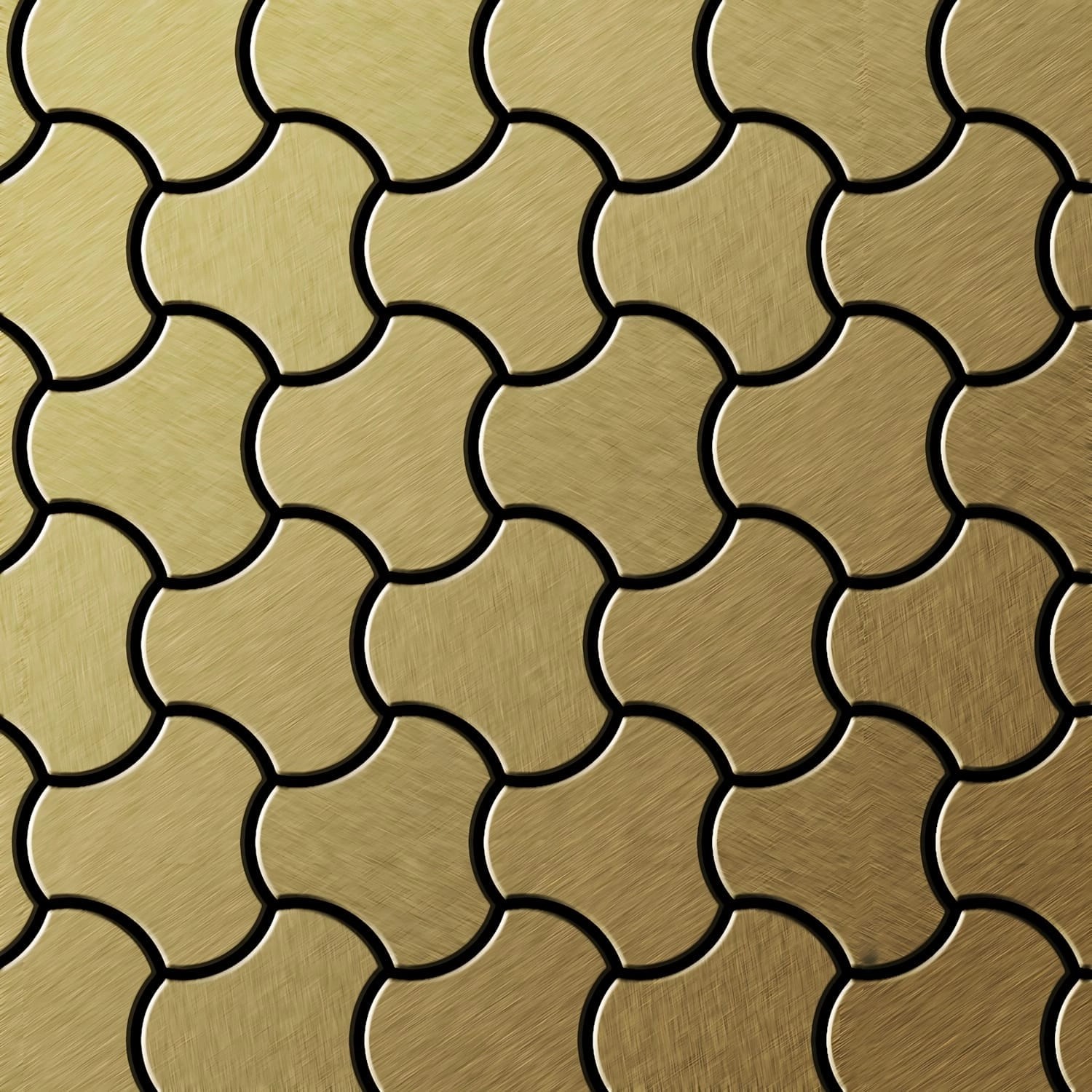 ALLOY Mosaik Fliese Massiv Metall Titan Gebürstet Gold 1,6mm Stark Ubiquity günstig online kaufen