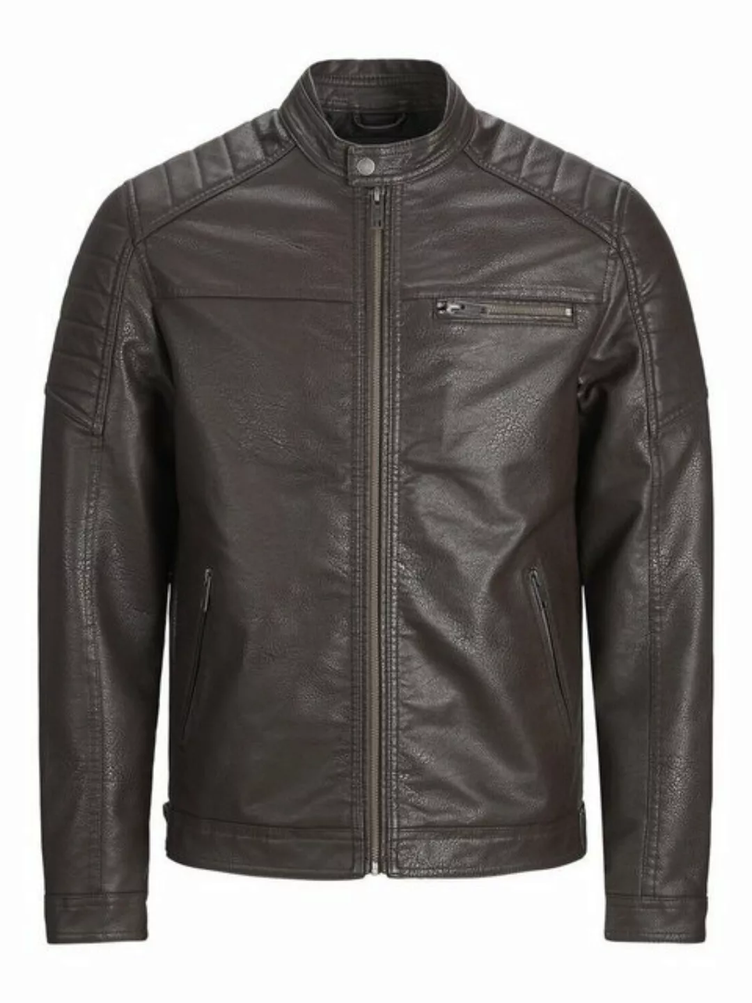 Jack & Jones Lederjacke stilvolle Bikerjacke aus Kunstleder Zeitlose Kunstl günstig online kaufen