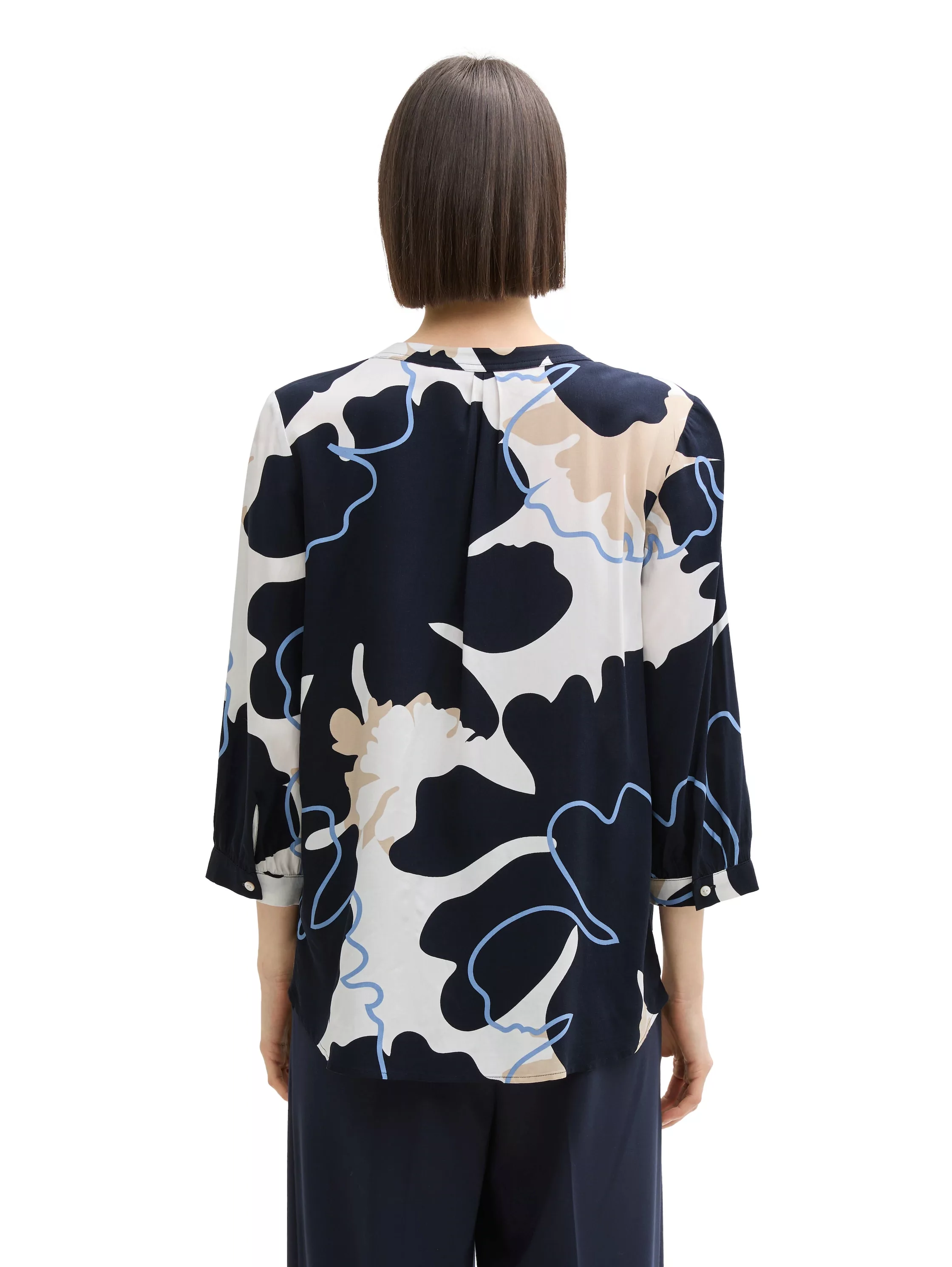 TOM TAILOR Klassische Bluse, mit All-Over Print günstig online kaufen