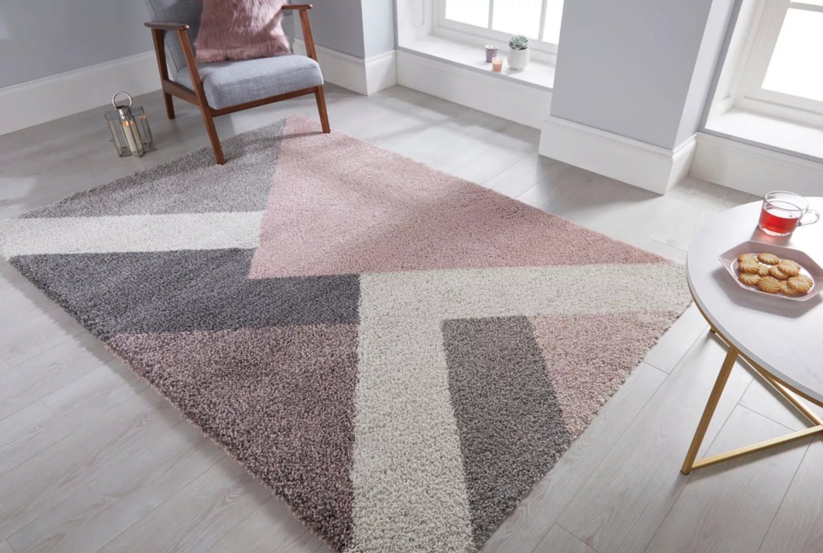 FLAIR RUGS Hochflor-Teppich »Zula«, rechteckig, modernes Design, geometrisc günstig online kaufen