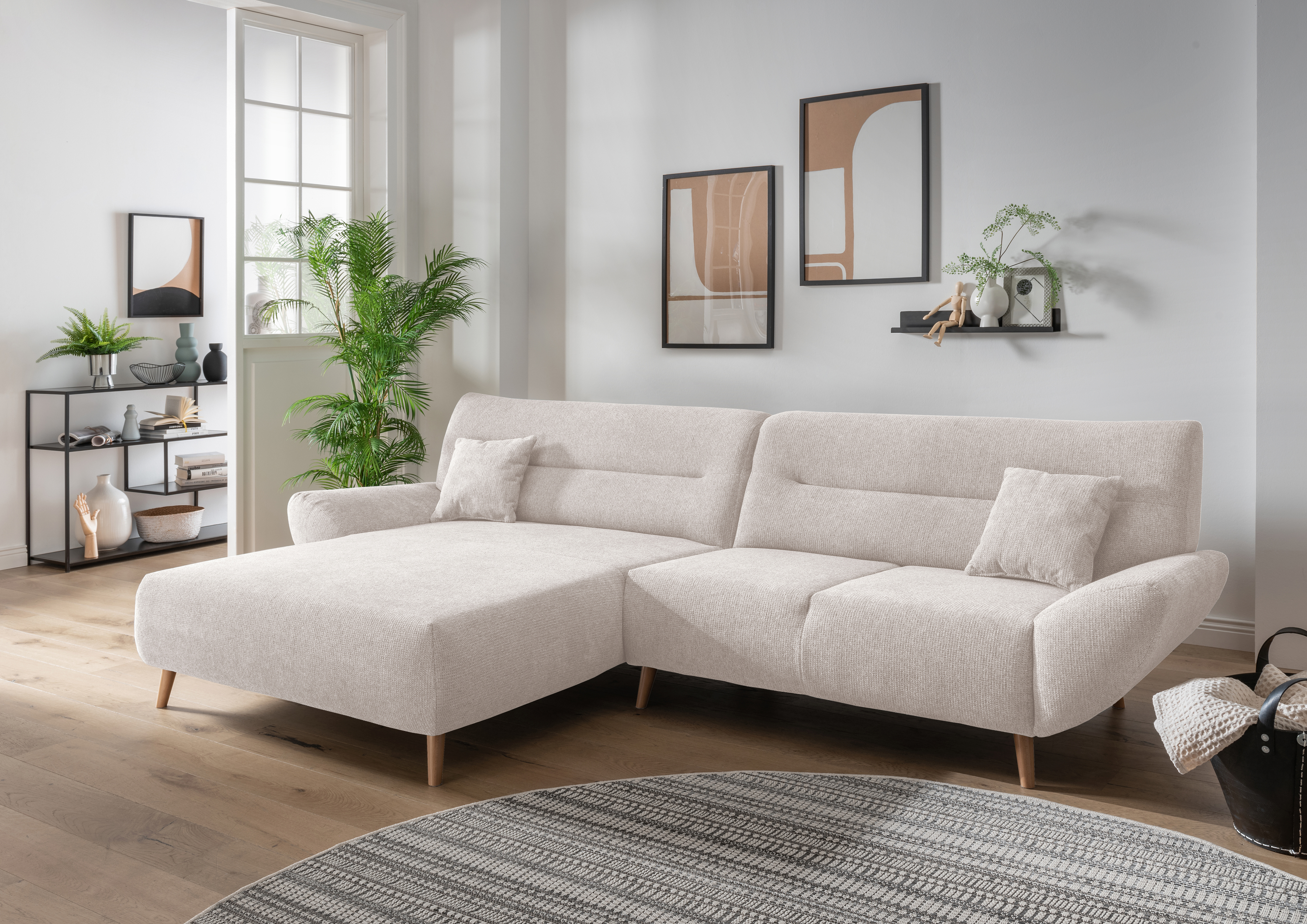 INOSIGN Ecksofa »Drago, elegant und zeitlos, komfortabel, Holzfuß, L-Form«, günstig online kaufen