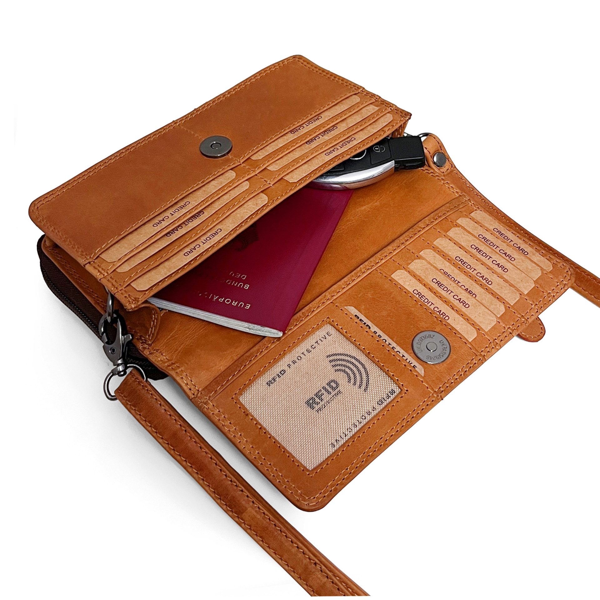 Benthill Geldbörse Echt Leder Reisebrieftasche Umhängetasche günstig online kaufen