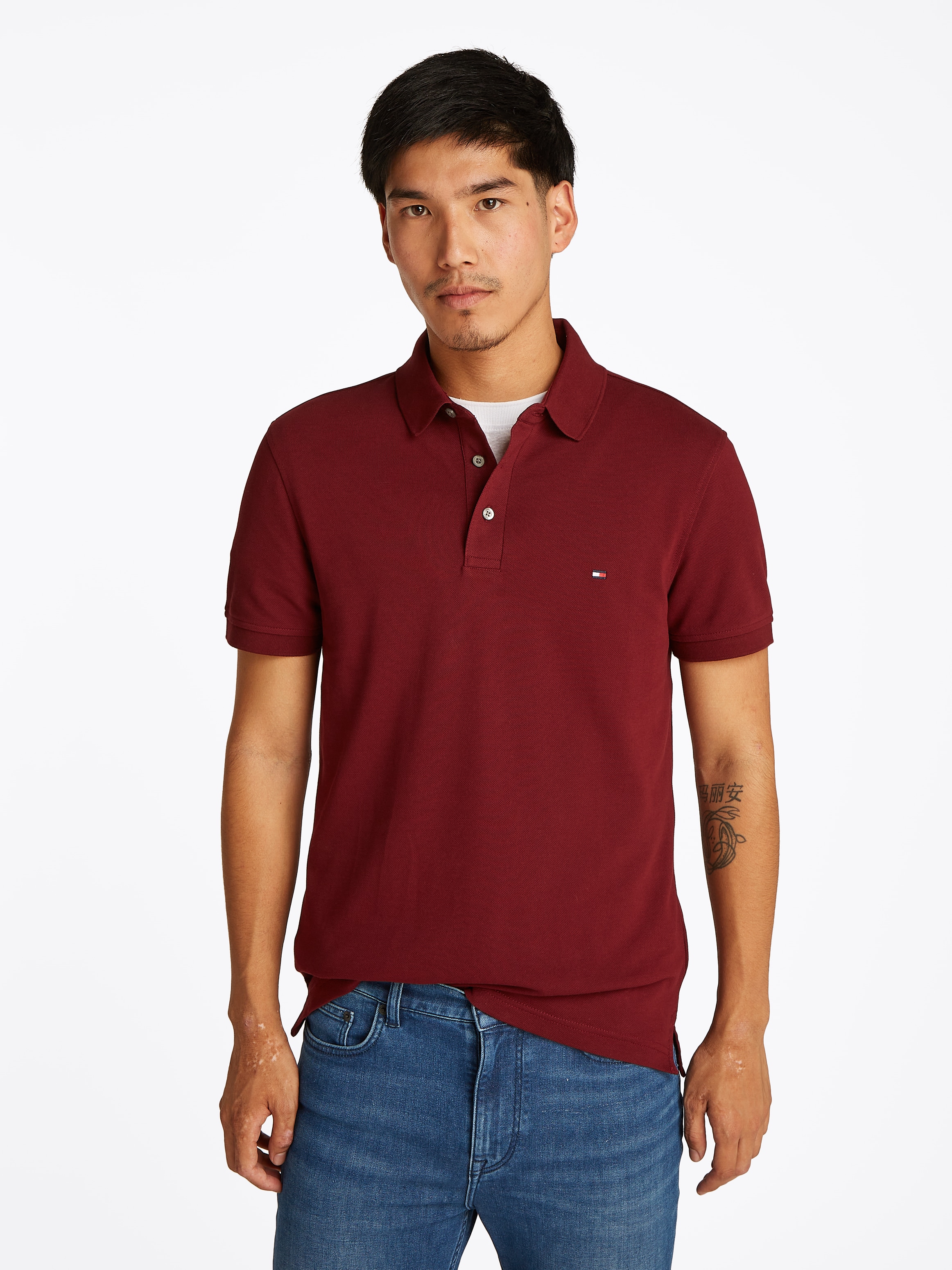 Tommy Hilfiger Poloshirt "1985 SLIM POLO", aus leicht strukturiertem Piqué- günstig online kaufen