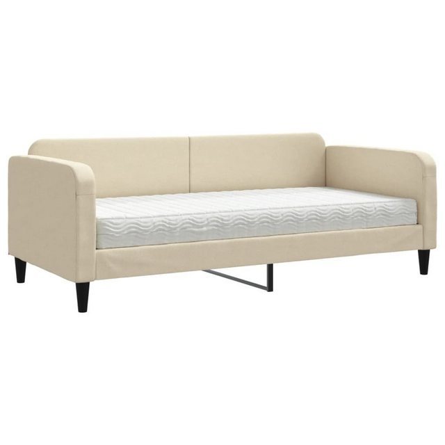 vidaXL Bett Tagesbett mit Matratze Creme 90x200 cm Stoff günstig online kaufen