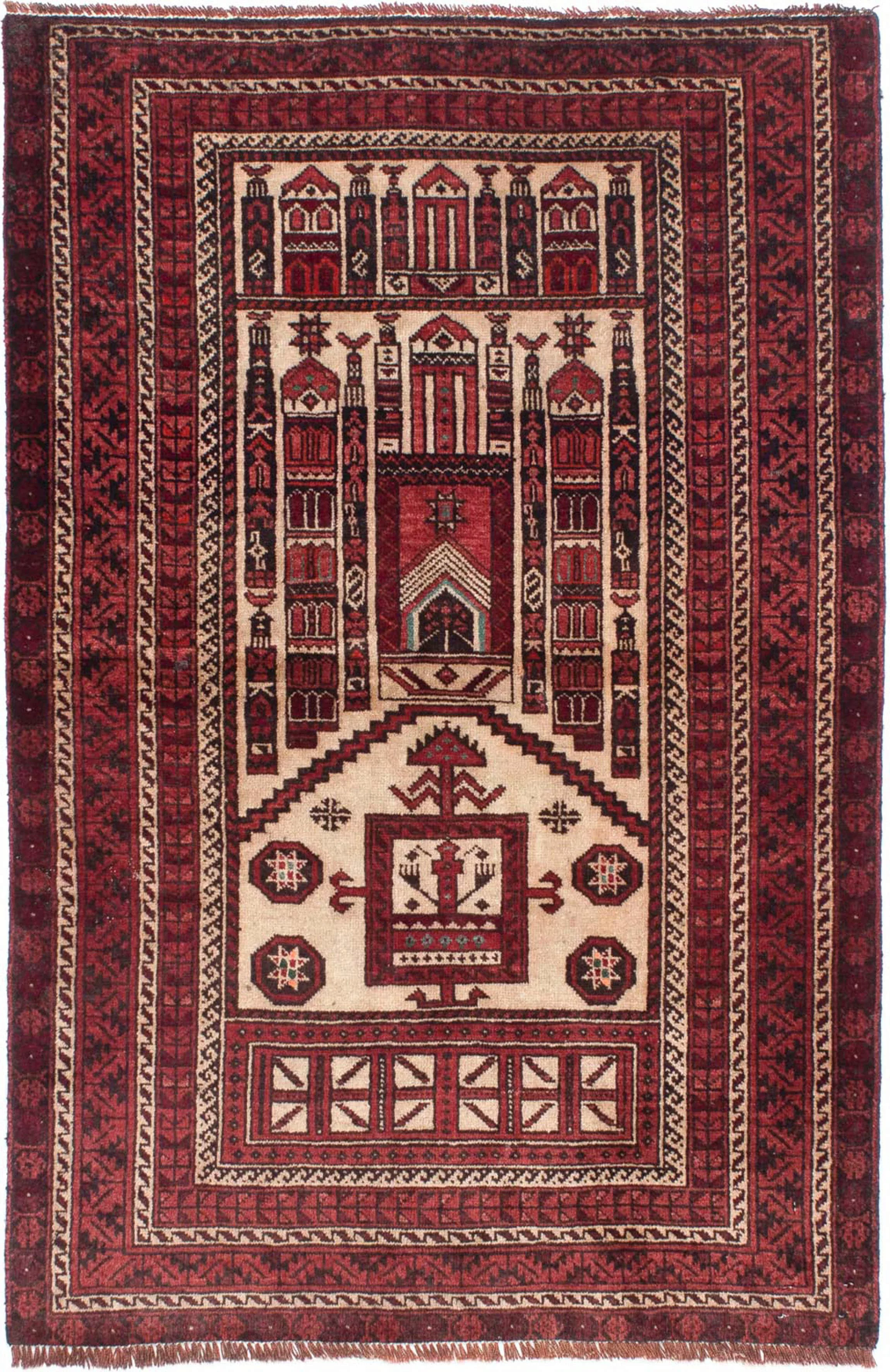 morgenland Orientteppich »Belutsch - 138 x 89 cm - dunkelrot«, rechteckig, günstig online kaufen