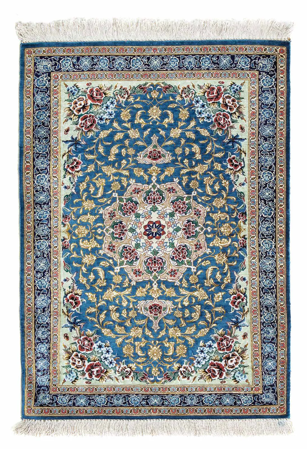 morgenland Orientteppich »Perser - Ghom - 86 x 60 cm - blau«, rechteckig, W günstig online kaufen
