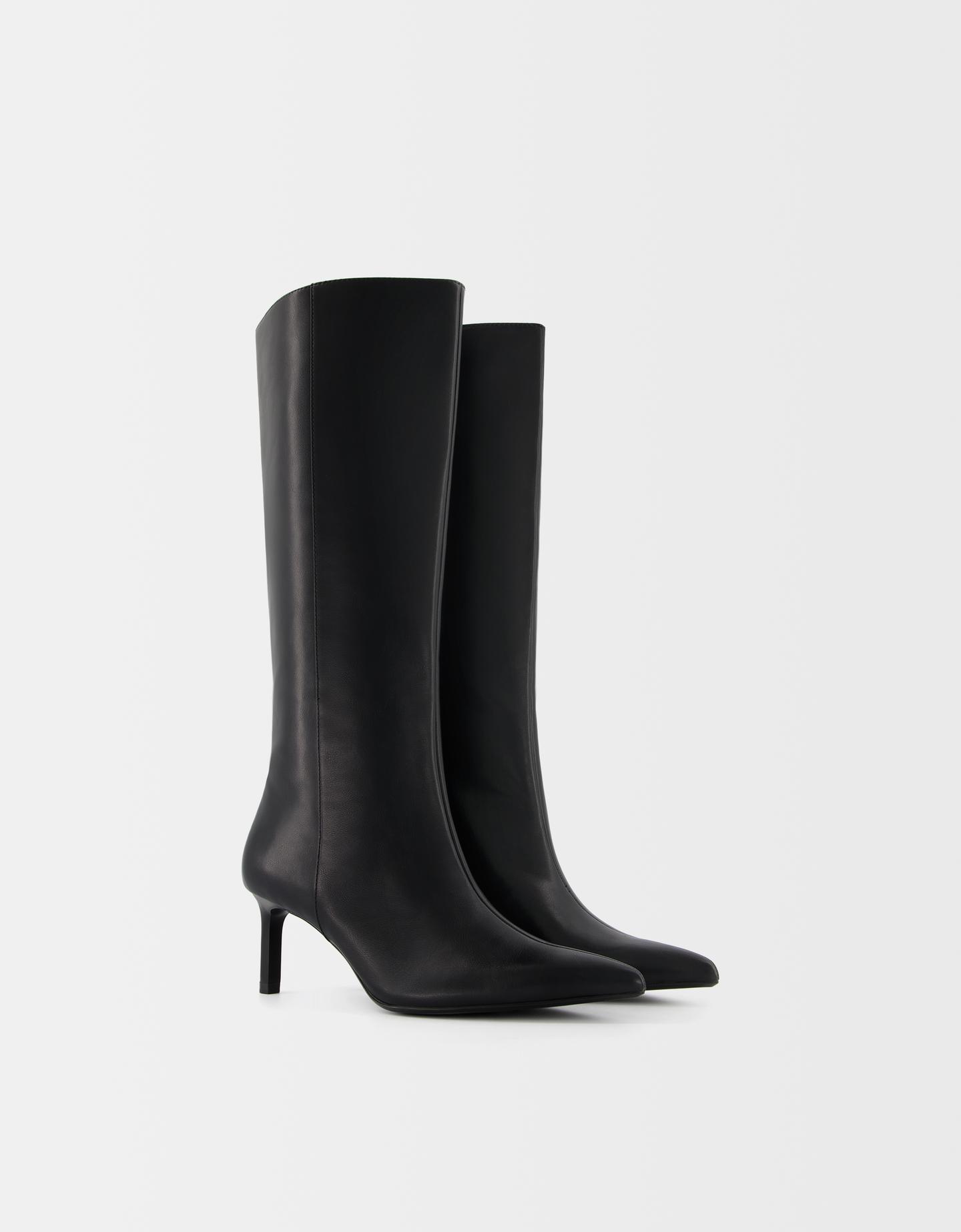 Bershka Stiefel Kitten-Heels Damen 40 Schwarz günstig online kaufen