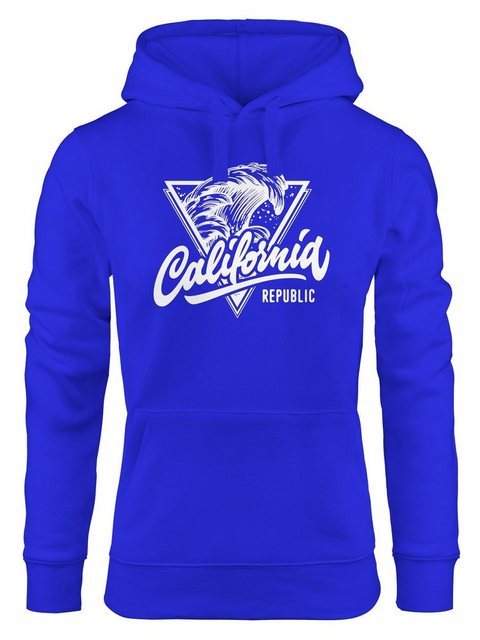 Neverless Hoodie California Republic Kapuzen-Pullover Design Wave Surf Hood günstig online kaufen