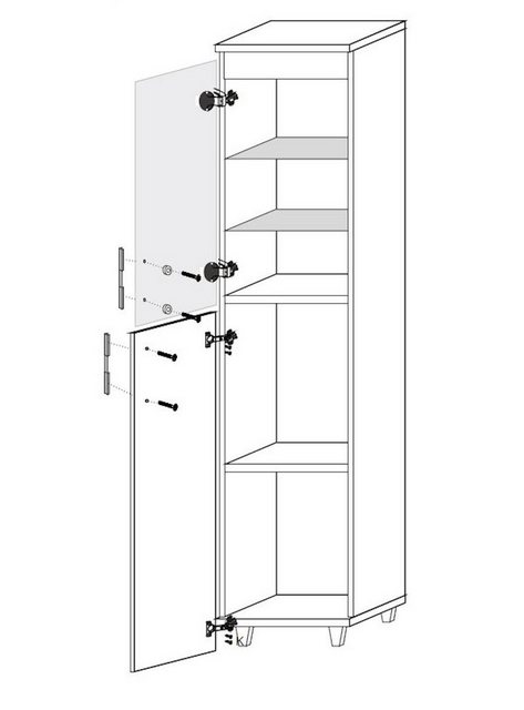 Feldmann-Wohnen Vitrine Pola (1-St) 50x40x193cm Artisan Eiche 2-türig günstig online kaufen