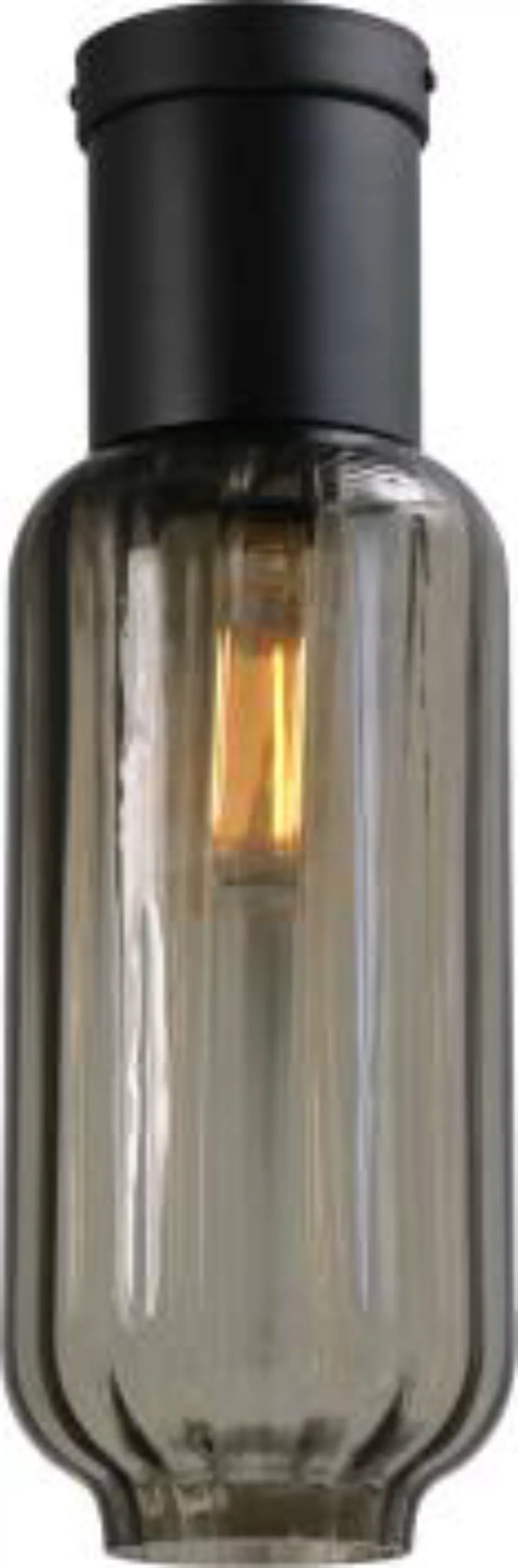 Deckenlampe Rauchglas Metall E27 Ø 15 cm ELYA günstig online kaufen