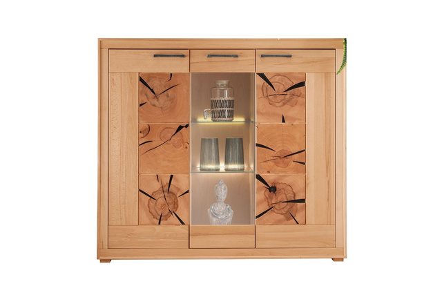 Main-Möbel GmbH Vitrine Highboard Kommode 150x135cm Kernbuche Danzig günstig online kaufen