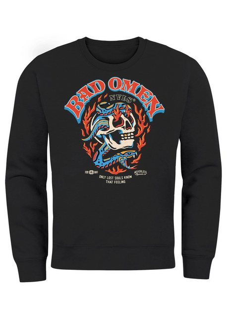 Neverless Sweatshirt Sweatshirt Herren Print Skull Totenkopf Grafik Biker D günstig online kaufen