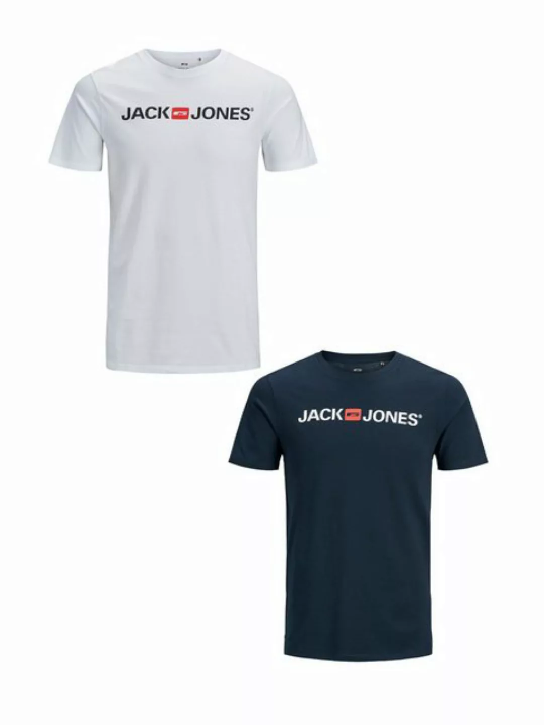 Jack & Jones T-Shirt 2er-SET Kurzarm T-Shirt Plus + Size CREW NECK (2-tlg) günstig online kaufen