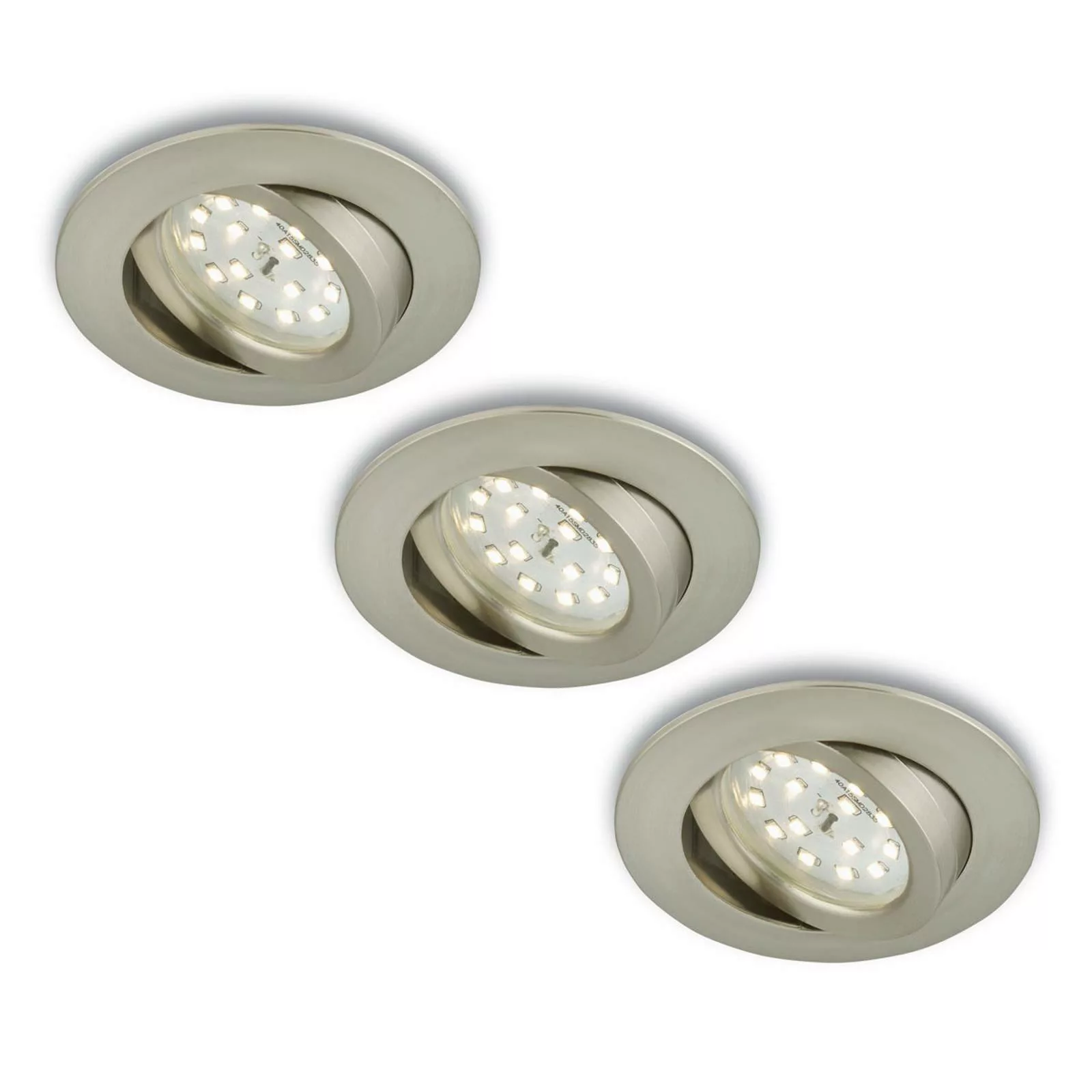 Drehbarer LED-Einbaustrahler 3er-Set matt-nickel günstig online kaufen