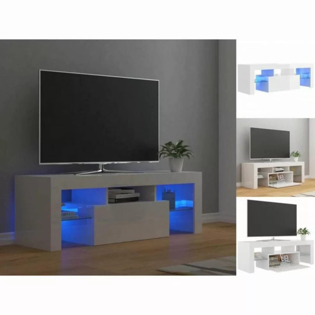 vidaXL TV-Schrank TV-Schrank mit LED-Leuchten Hochglanz-Weiß 120x35x40 cm ( günstig online kaufen