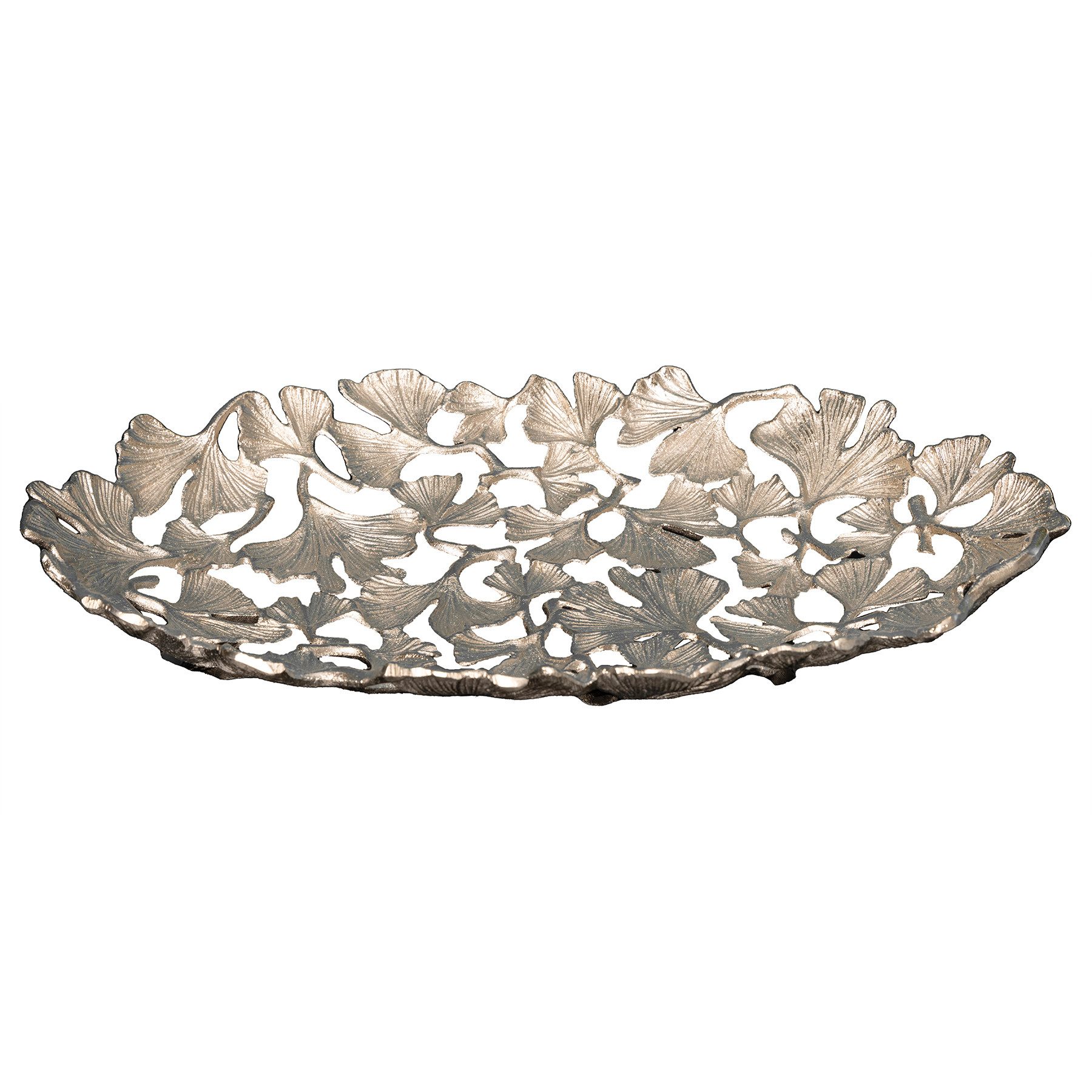 riess-ambiente Dekoschale GINKGO LEAFS 50cm silber günstig online kaufen